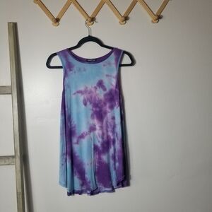 NWOT HEIMISH USA WOMEN'S PURPLE AND BLUE TIE-DYE TANK TOP SIZE SMALL